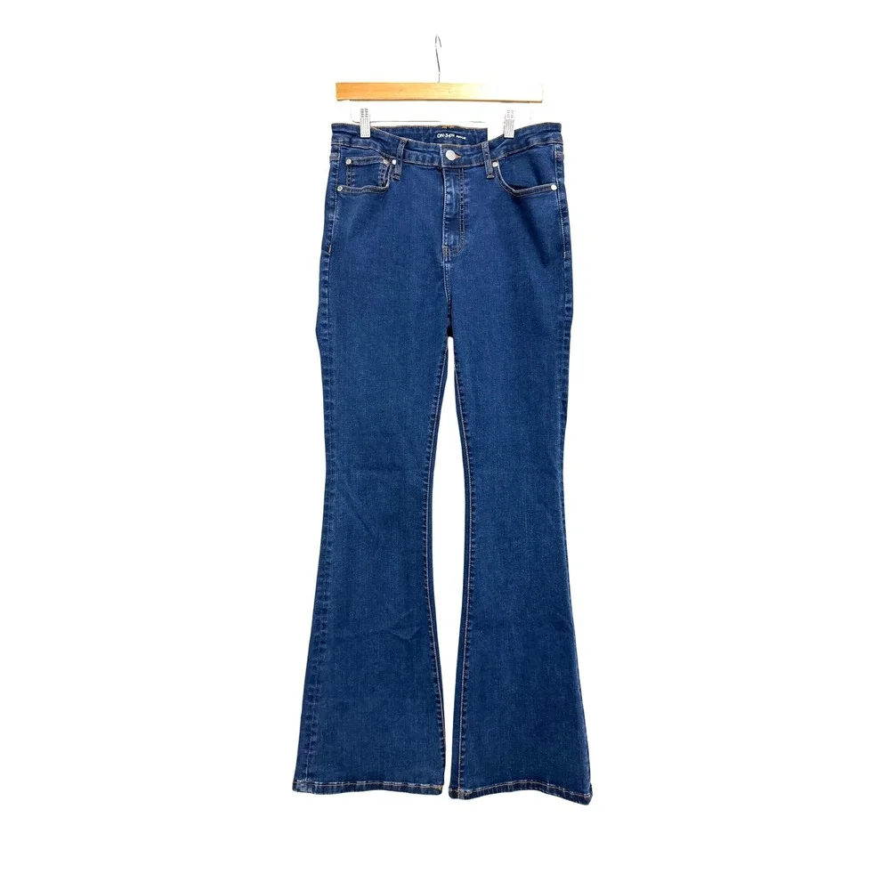 On 34th Women's Flare Leg High Rise Dark Wash Denim Jeans Size 14/32 NEW